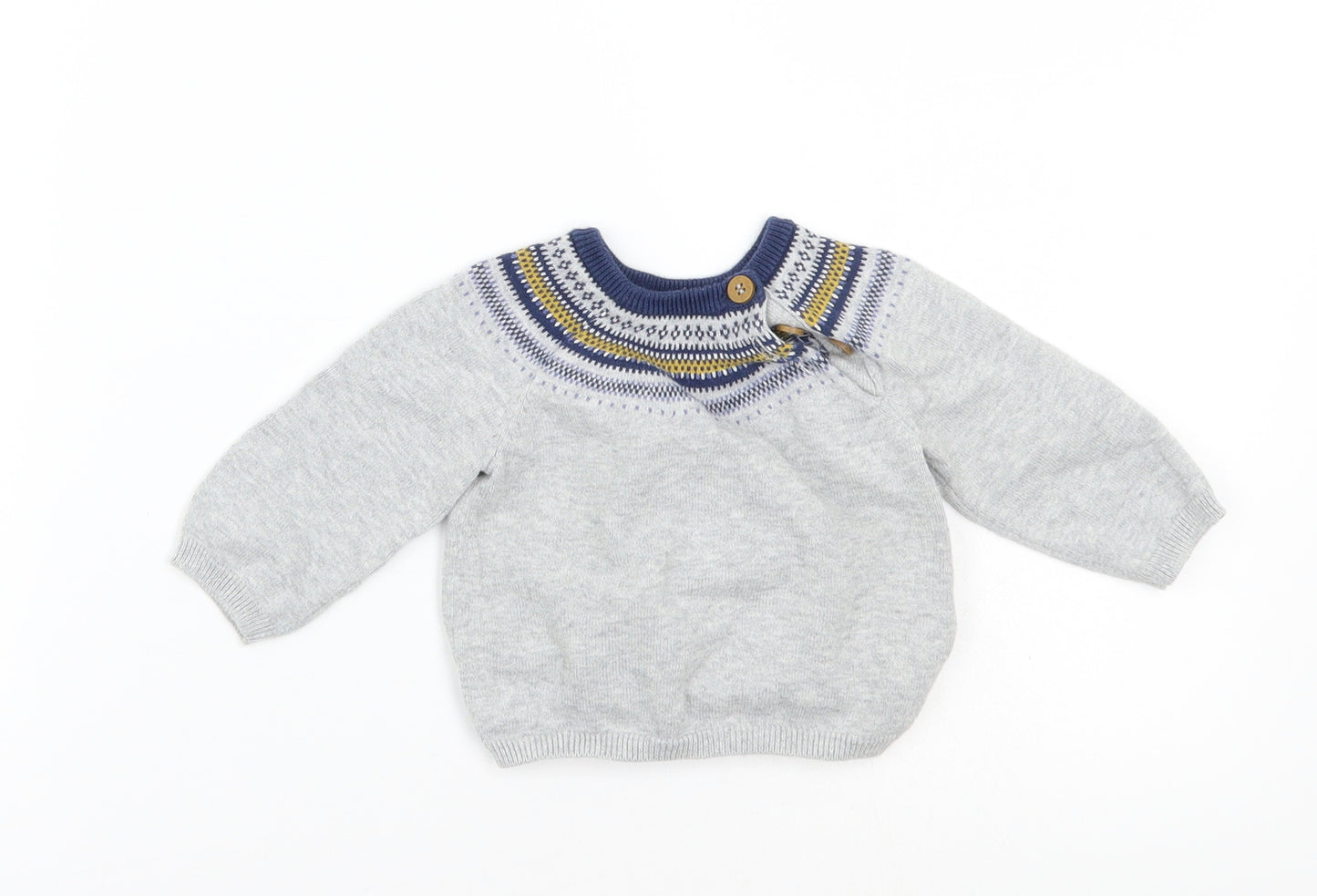 Mothercare Boys Grey   Pullover Jumper Size 3-6 Months