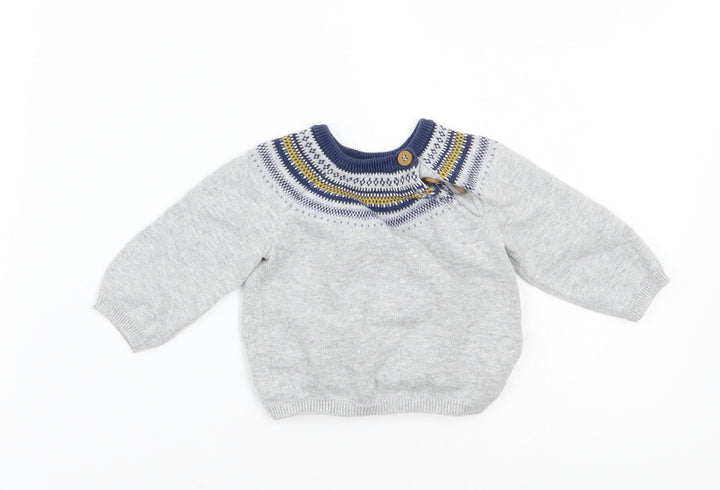 Mothercare Boys Grey   Pullover Jumper Size 3-6 Months