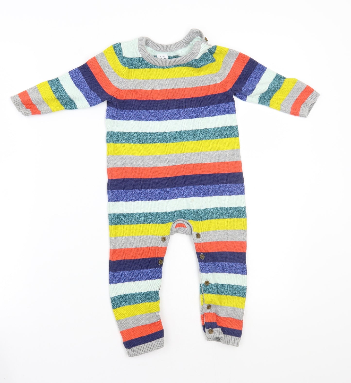 Baby gap Boys Grey Striped  Babygrow One-Piece Size 18 Months