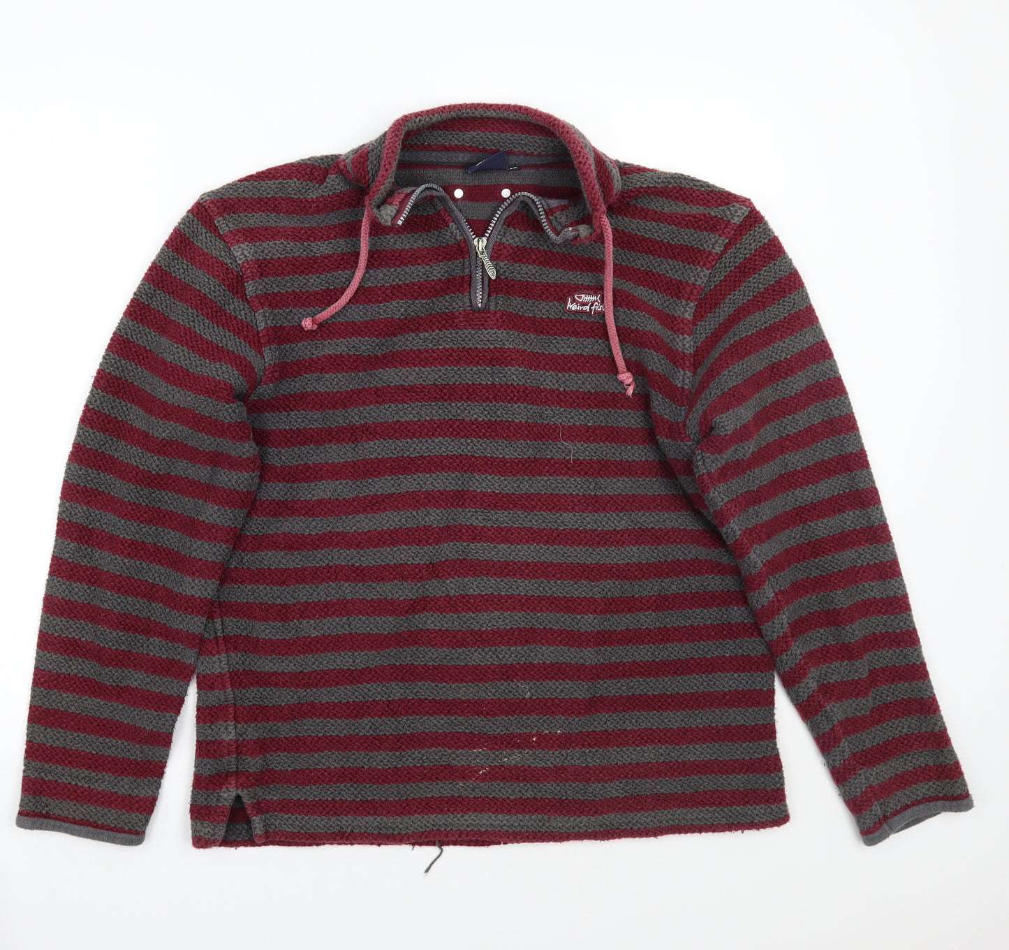 Weird Fish Womens Grey Striped  Pullover Jumper Size M