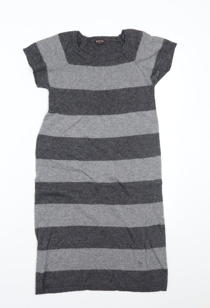 Phase Eight Womens Grey Striped A-Line Size S