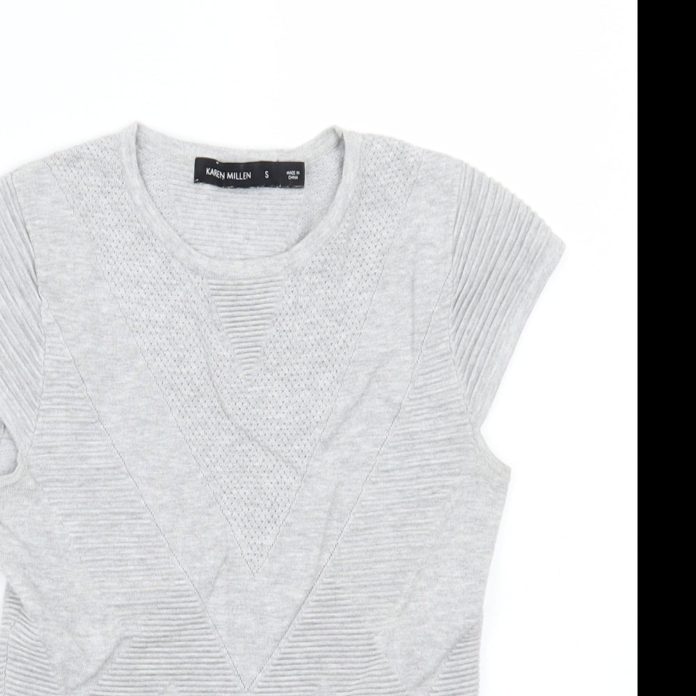 Karen Millen Womens Grey   Basic T-Shirt Size S
