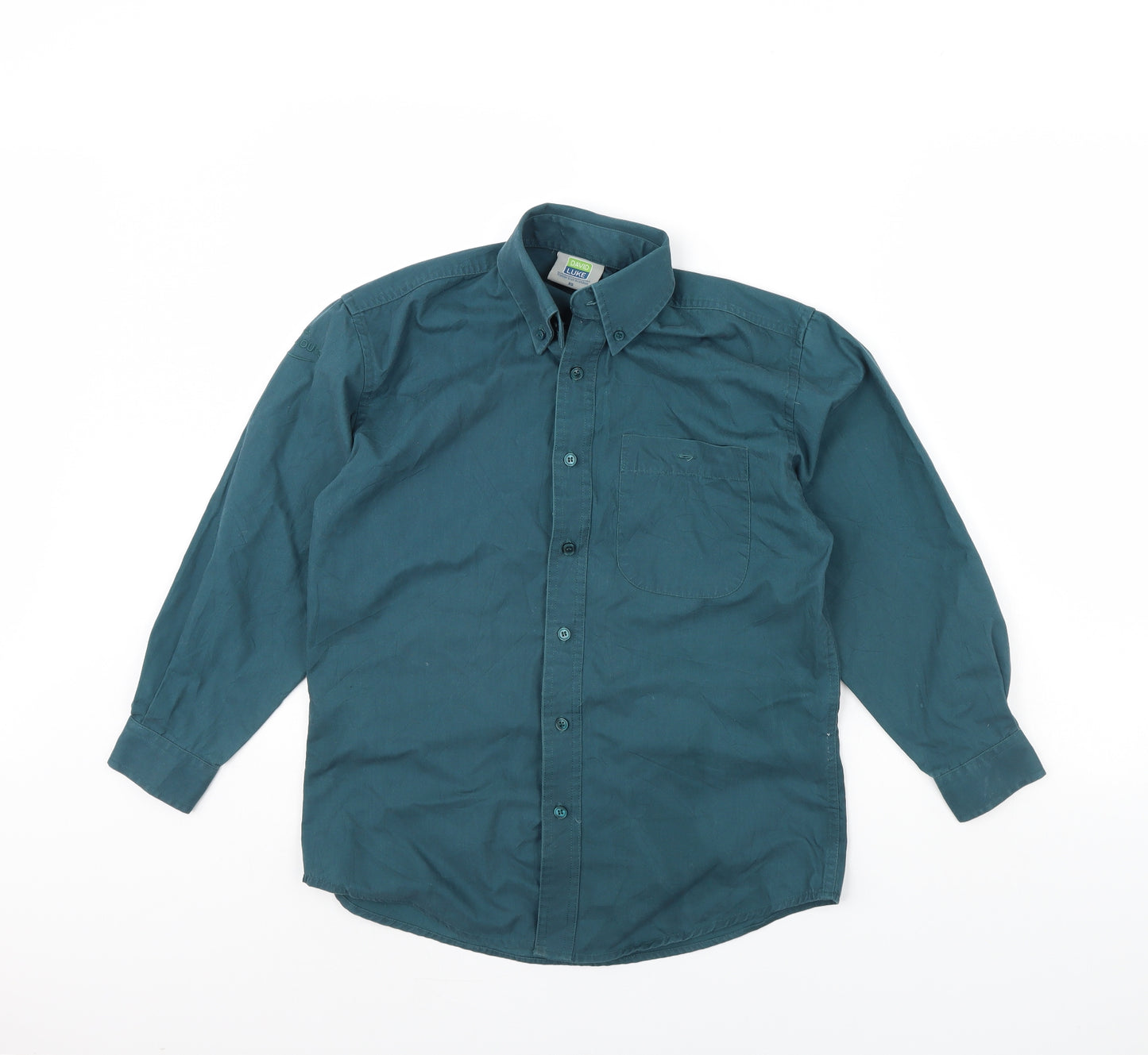David luke Mens Green    Dress Shirt Size XS