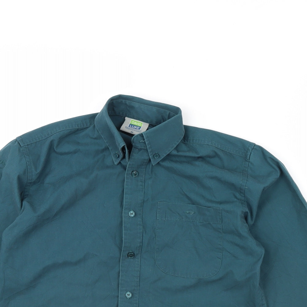 David luke Mens Green    Dress Shirt Size XS
