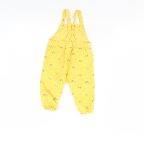 NEXT Girls Yellow Floral  Babygrow One-Piece Size 6-9 Months