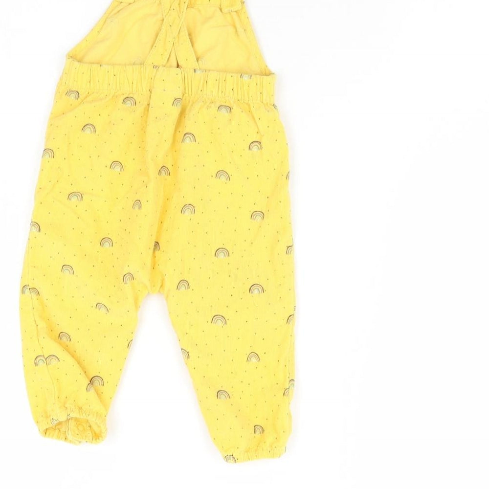 NEXT Girls Yellow Floral  Babygrow One-Piece Size 6-9 Months