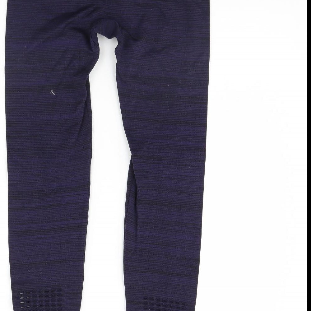 Workout Womens Purple   Compression Leggings Size 14 L29 in