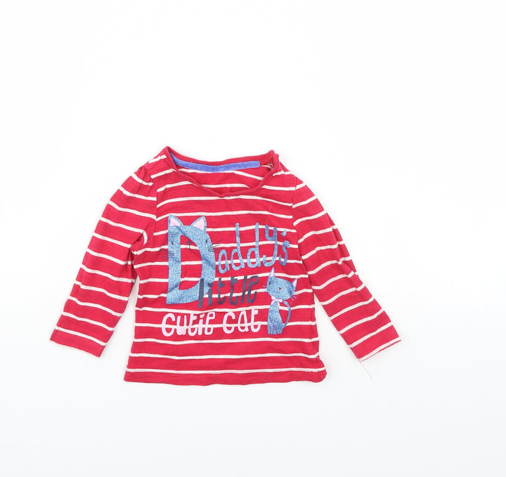 Mothercare Baby Pink Striped Basic T-Shirt Size 6-9 Months
