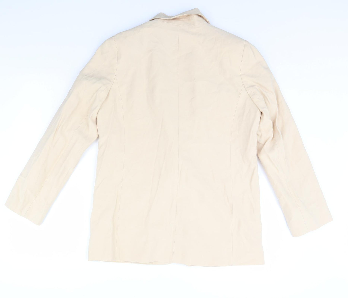 Warehouse Womens Beige   Jacket Blazer Size 10  - Shoulder Pads