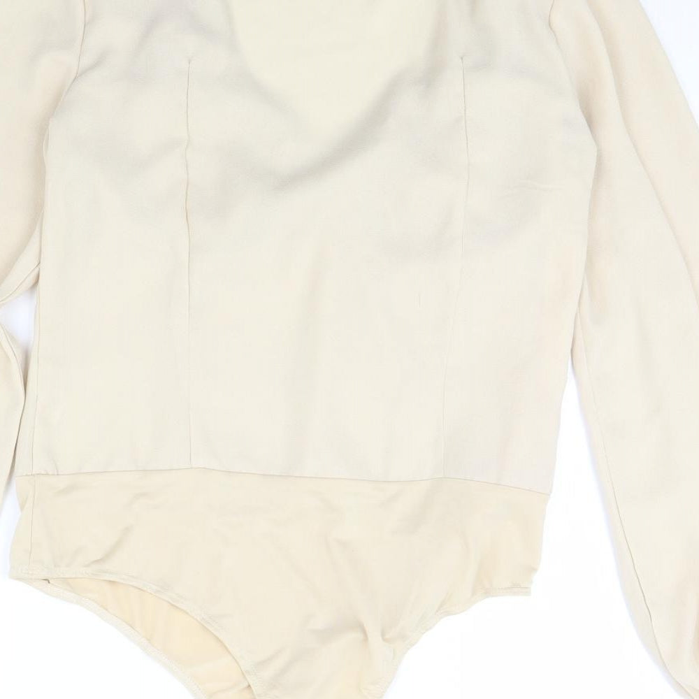 pretty little Thing Womens Ivory   Bodysuit One-Piece Size 12