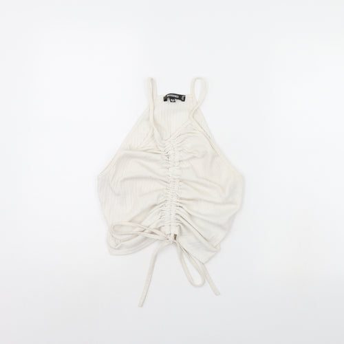 Missguided Womens White   Cropped Tank Size 12