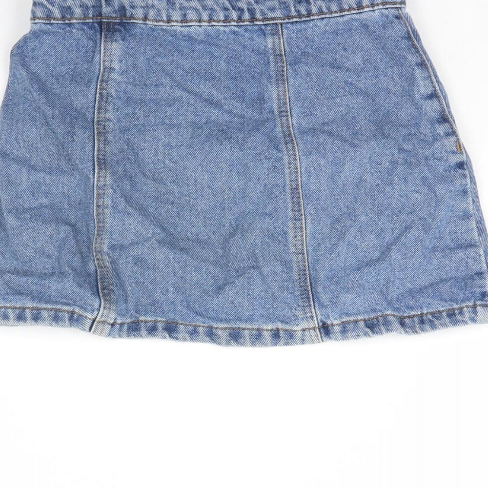 Preworn Girls Blue  Denim Mini Set Size 6 Years