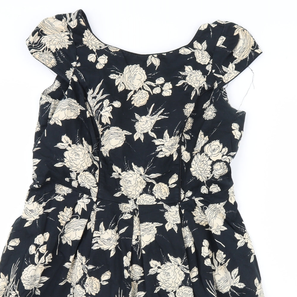 Dorothy Perkins Womens Black Floral  Mini  Size 14
