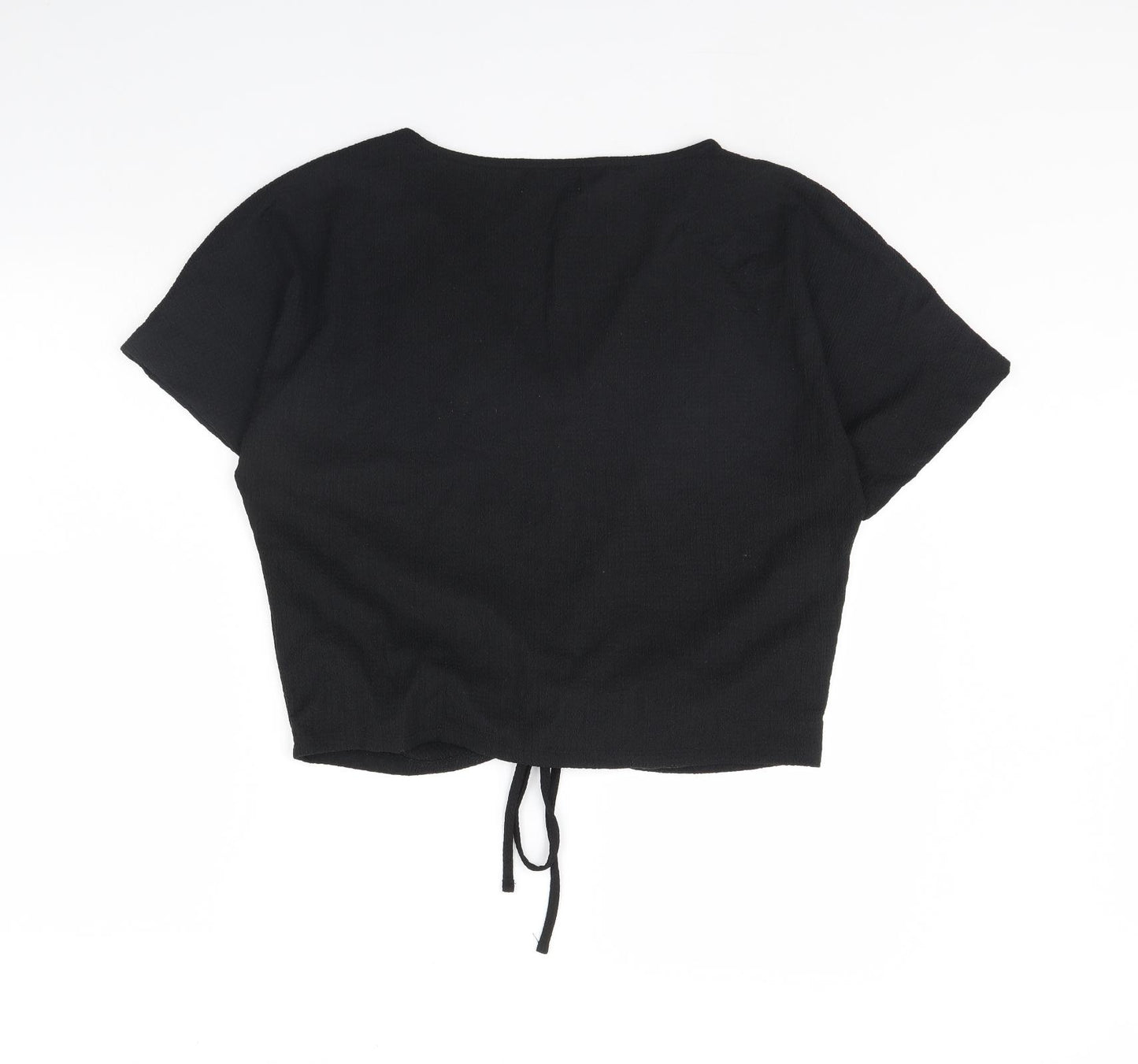 Zara Womens Black   Cropped Blouse Size L