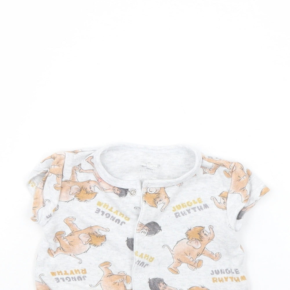 Primark Baby Grey   Babygrow One-Piece Size 0-3 Months  - Disney