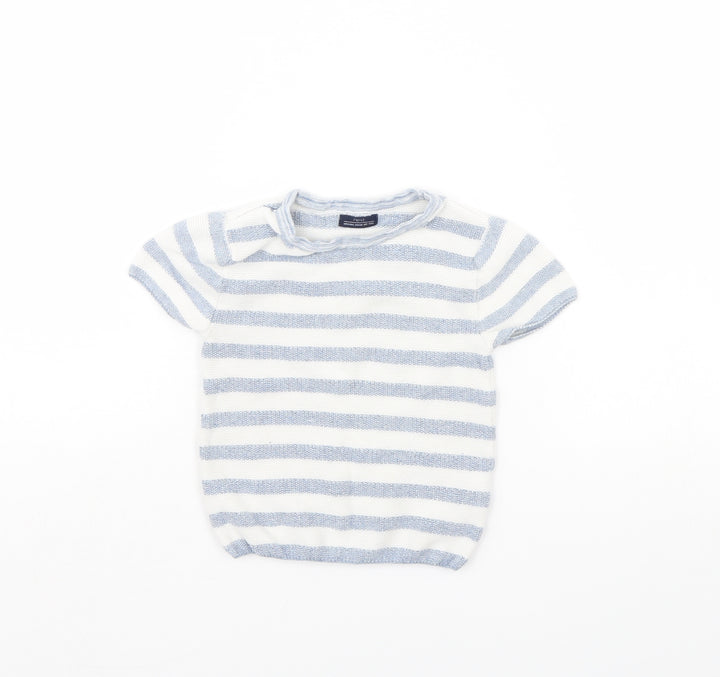 NEXT Baby White Striped Pullover Jumper Size 6-9 Months