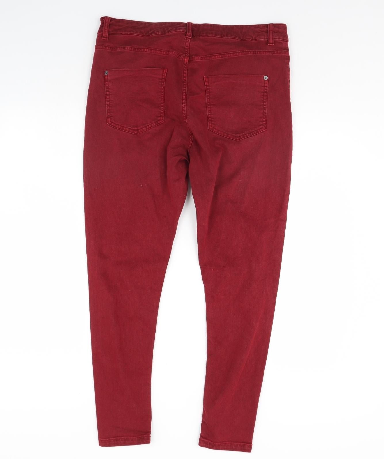 m&s Womens Red   Jegging Jeans Size 16 L30 in