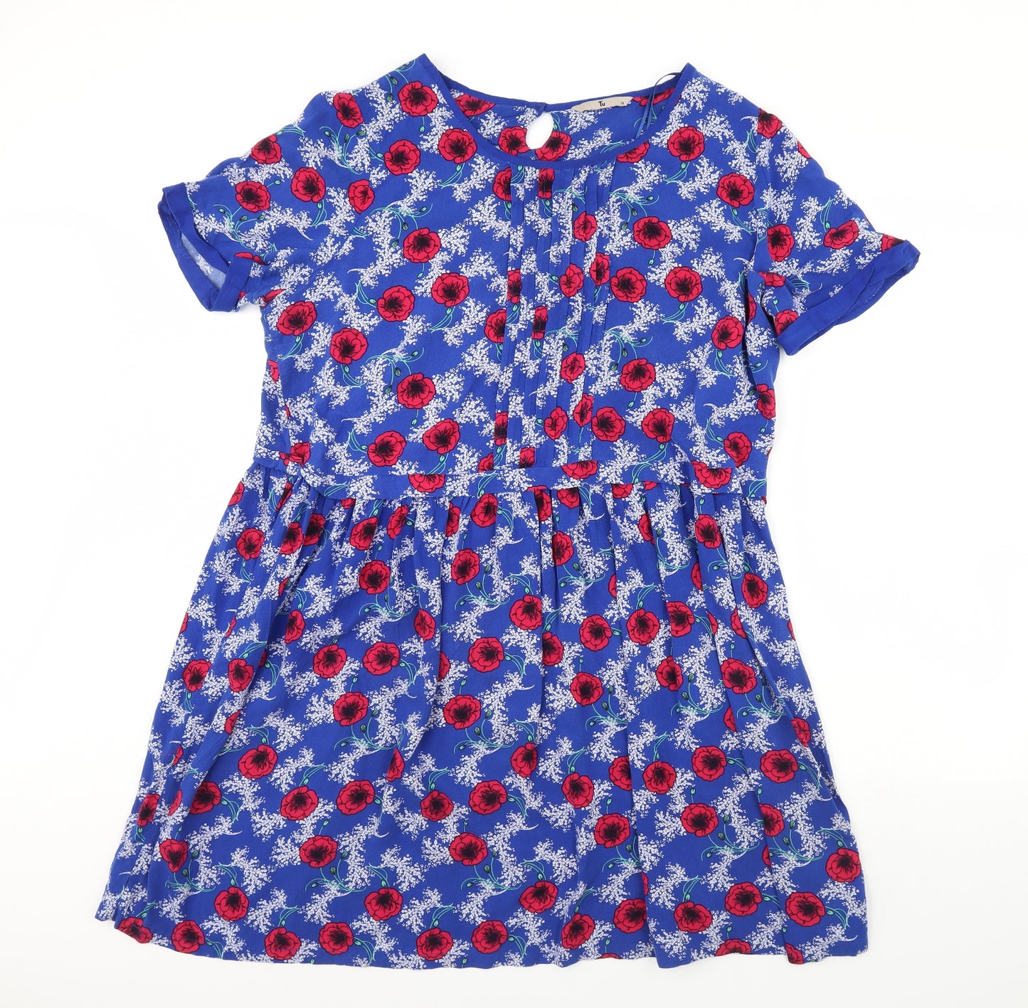 TU Womens Blue Floral  Fit & Flare  Size 18