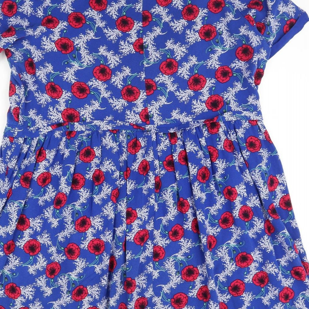 TU Womens Blue Floral  Fit & Flare  Size 18