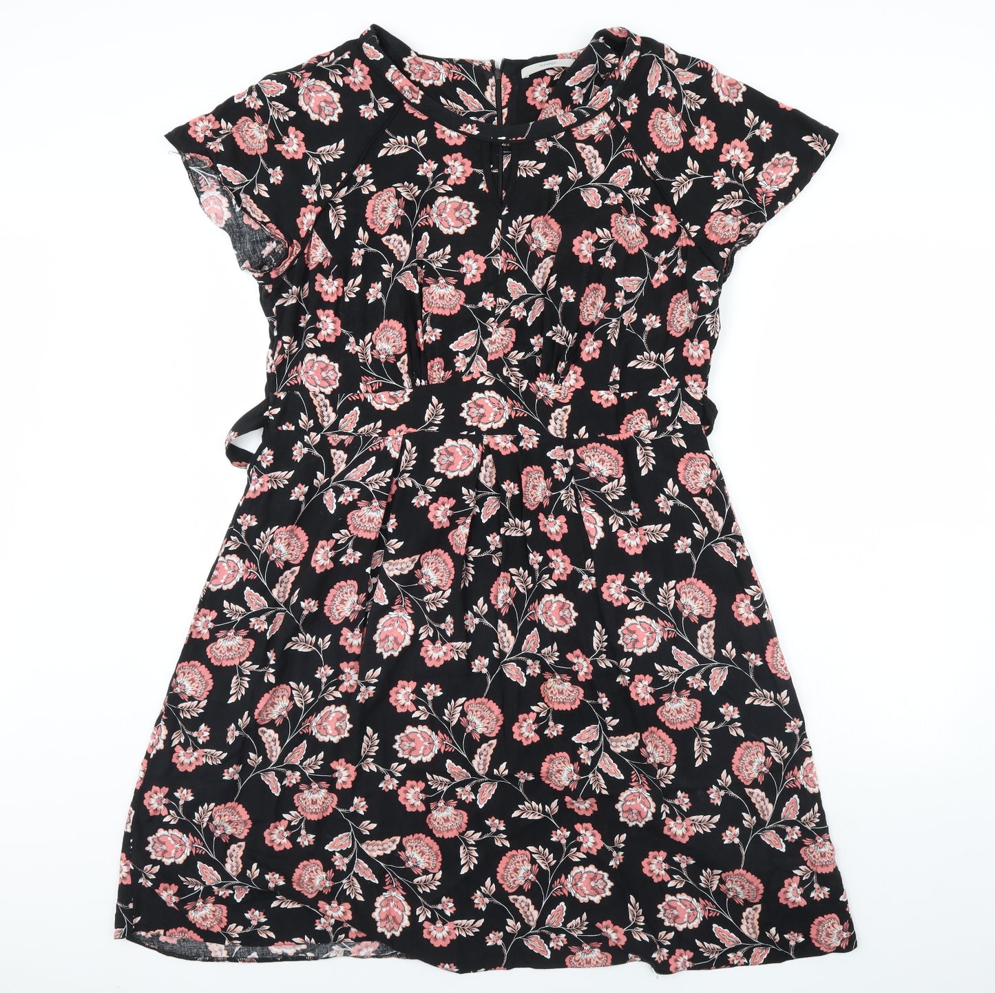 George Womens Black Floral  Fit & Flare  Size 18