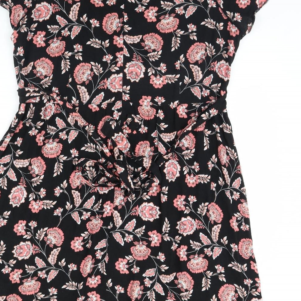 George Womens Black Floral  Fit & Flare  Size 18