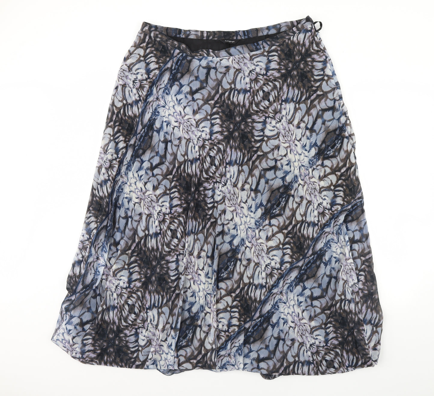 M&S Womens Blue Floral  Flare Skirt Size 18