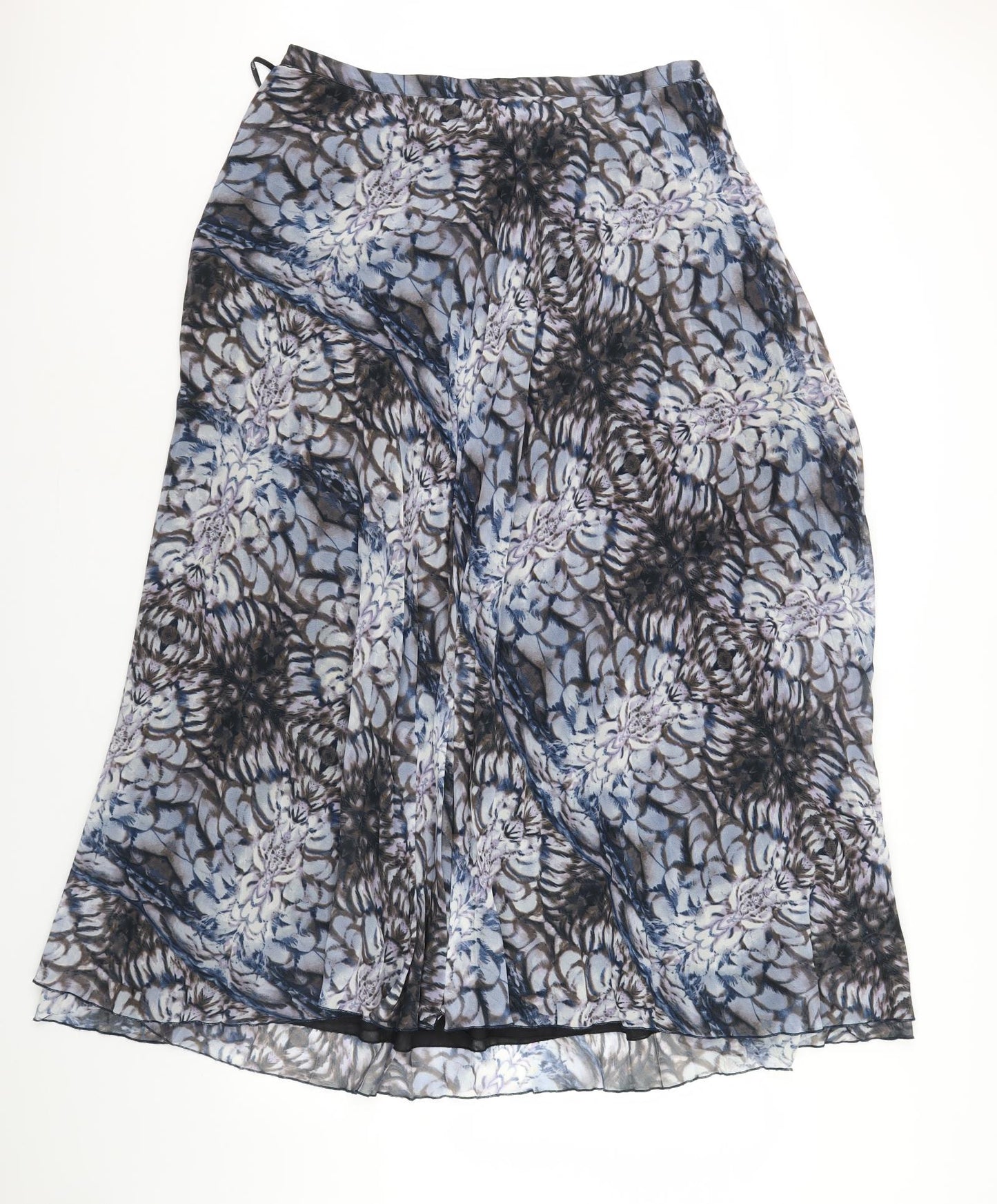 M&S Womens Blue Floral  Flare Skirt Size 18