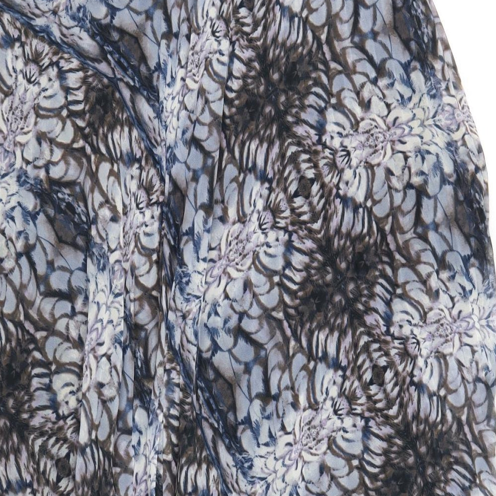 M&S Womens Blue Floral  Flare Skirt Size 18