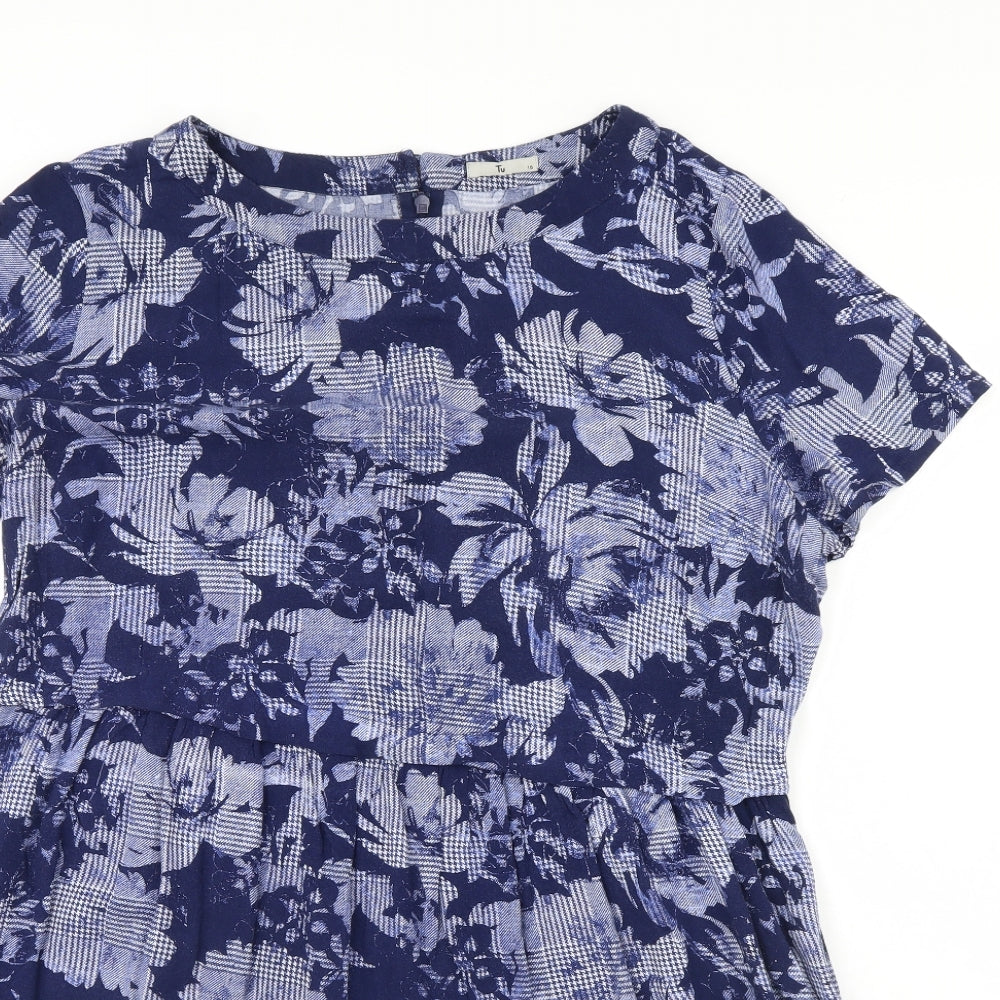 TU Womens Blue Floral  Fit & Flare  Size 18