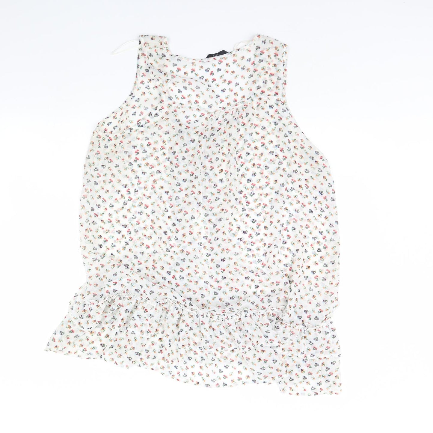 F&F Womens Ivory Floral  Basic Blouse Size 16