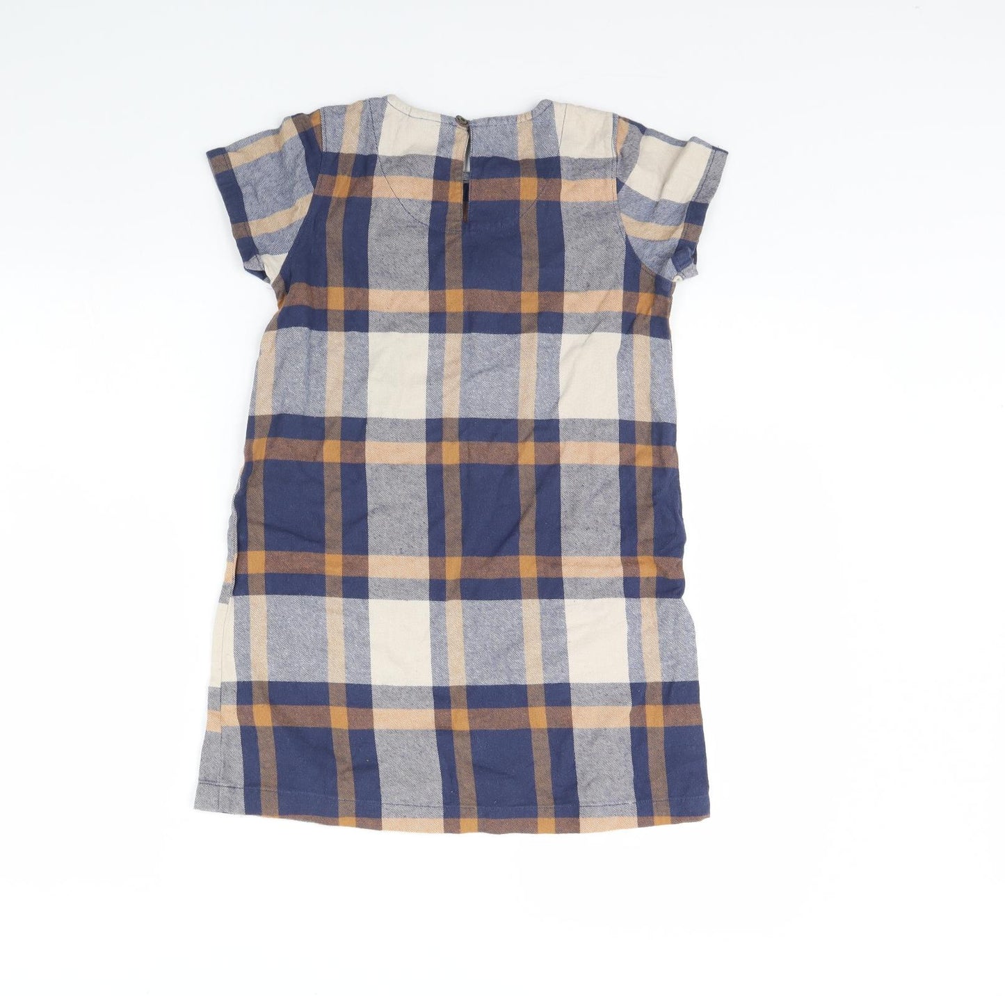 NEXT Girls Beige Check  T-Shirt Dress  Size 9 Years