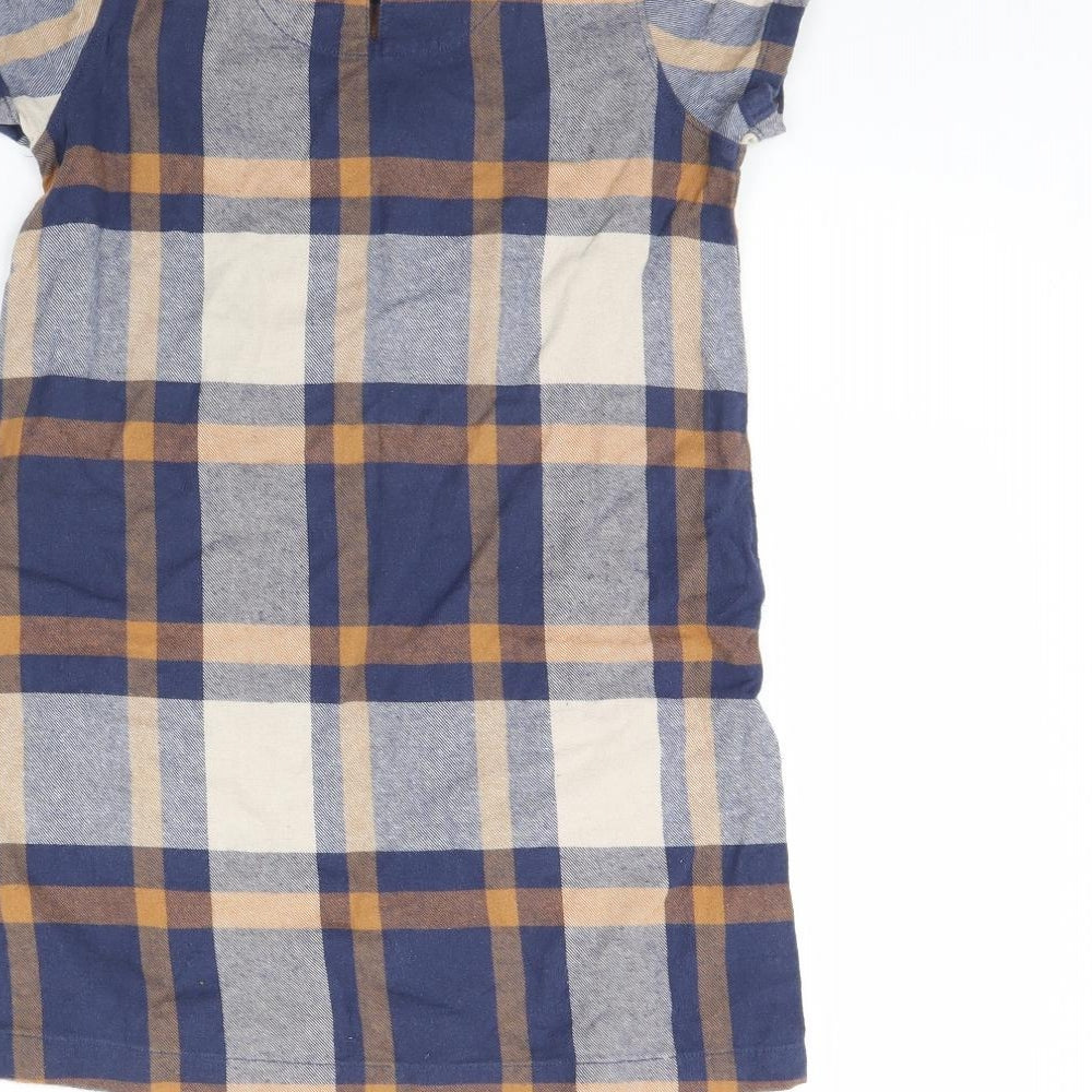 NEXT Girls Beige Check  T-Shirt Dress  Size 9 Years