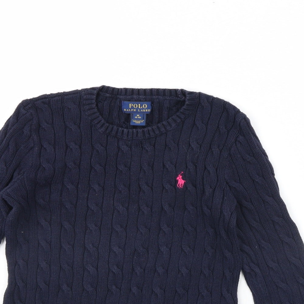 Ralph Lauren Girls Blue   Pullover Jumper Size 8 Years