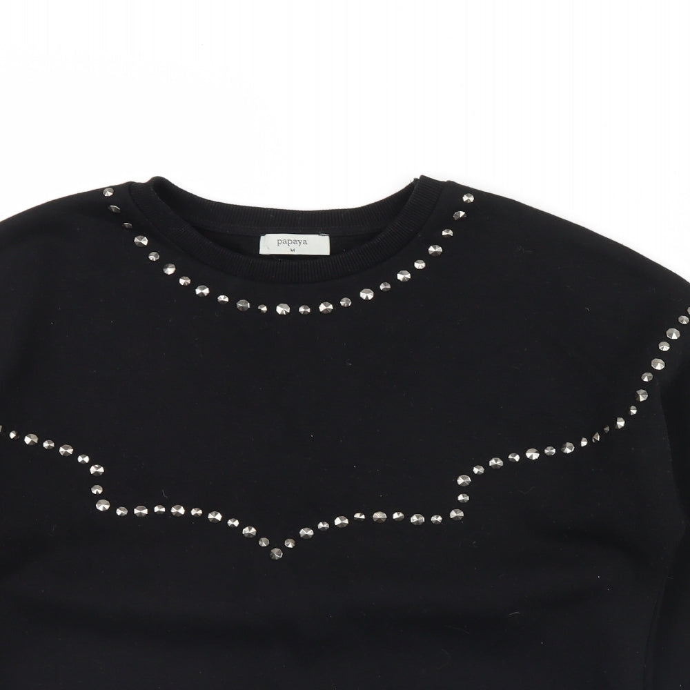 Papaya Womens Black   Pullover Jumper Size M