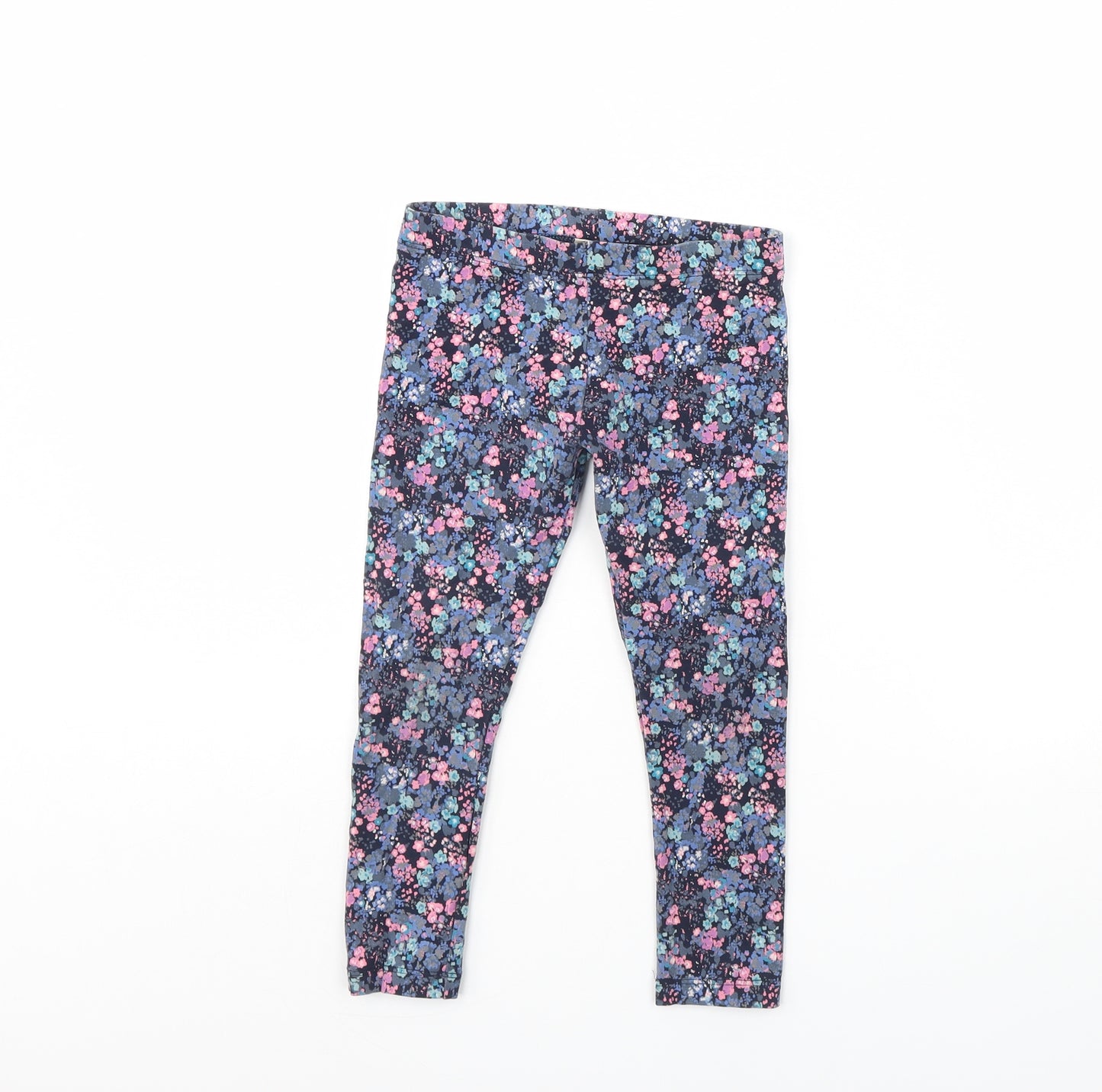 NEXT Girls Blue Floral  Capri Trousers Size 6 Years