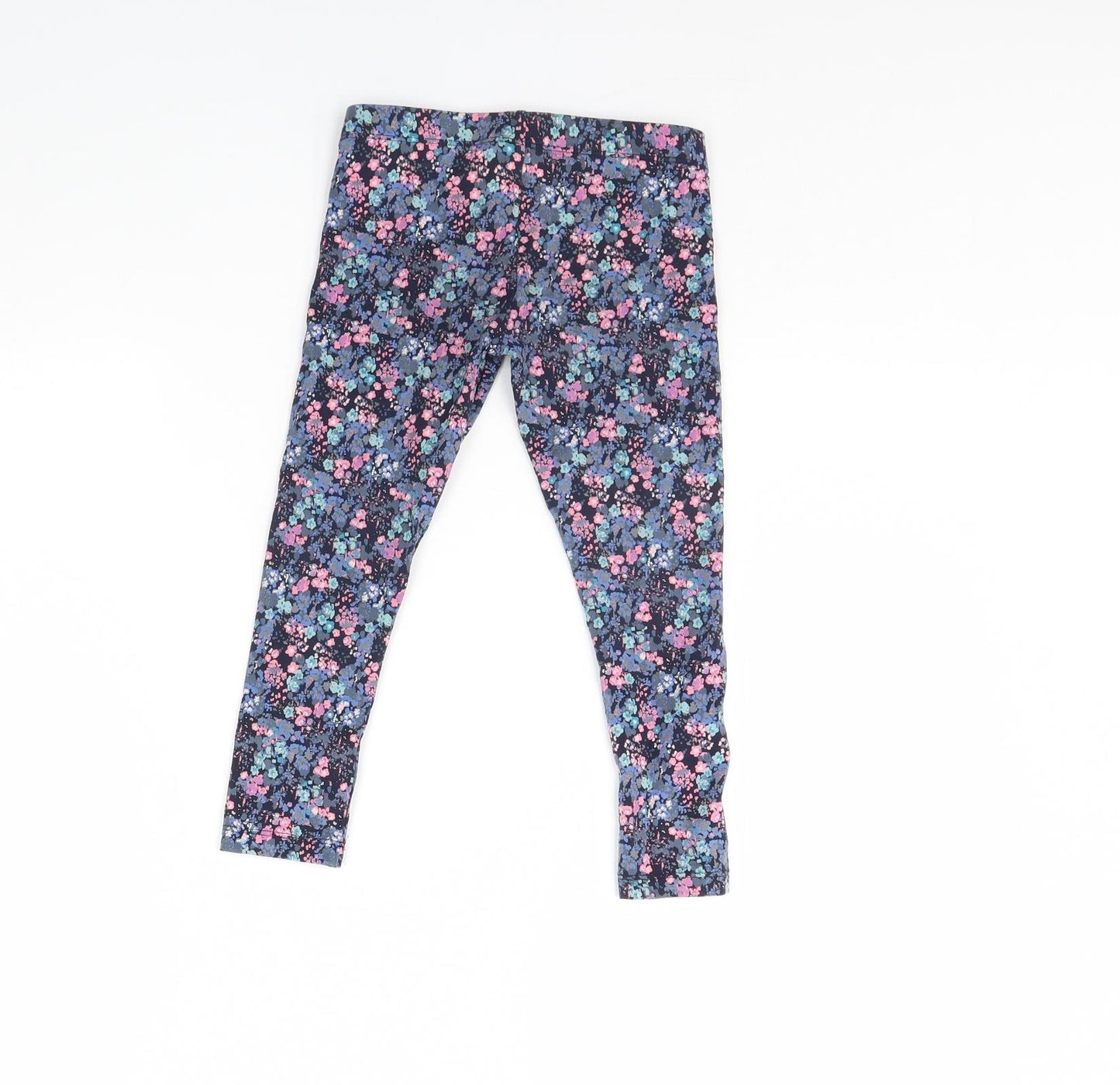NEXT Girls Blue Floral  Capri Trousers Size 6 Years