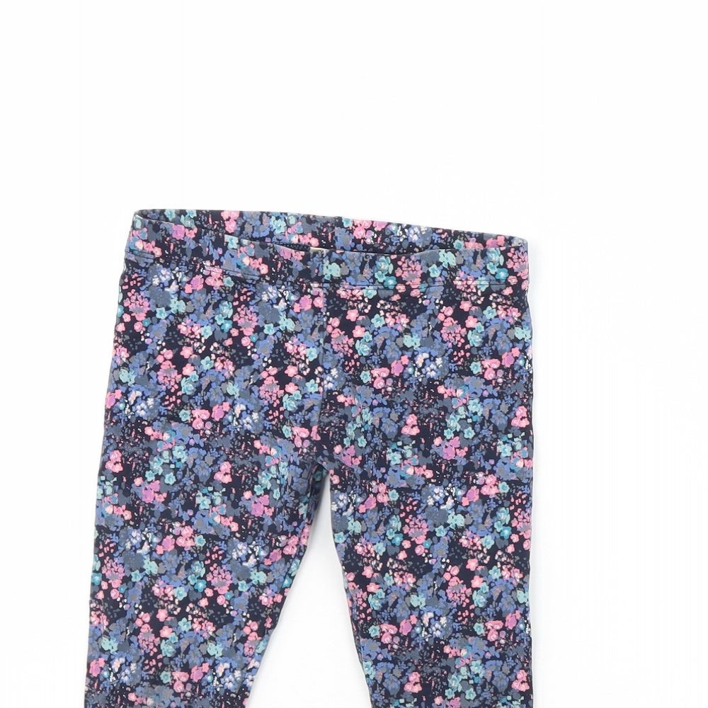 NEXT Girls Blue Floral  Capri Trousers Size 6 Years