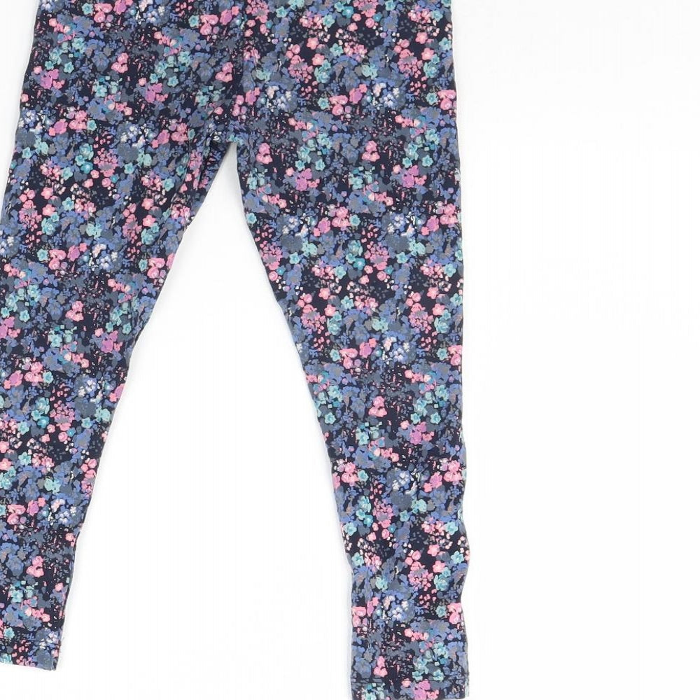 NEXT Girls Blue Floral  Capri Trousers Size 6 Years