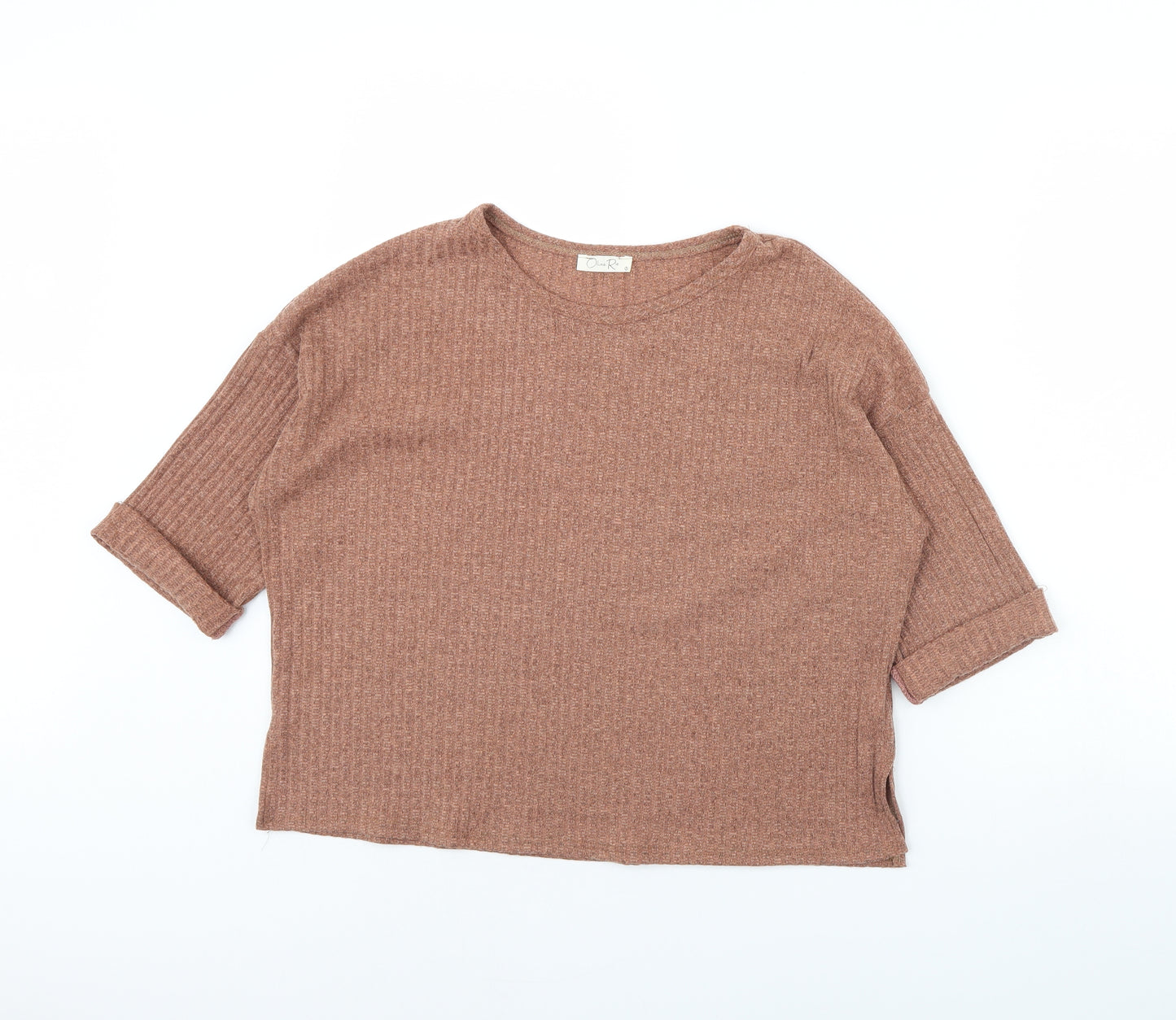 Olivia rae Womens Brown   Cropped Blouse Size M