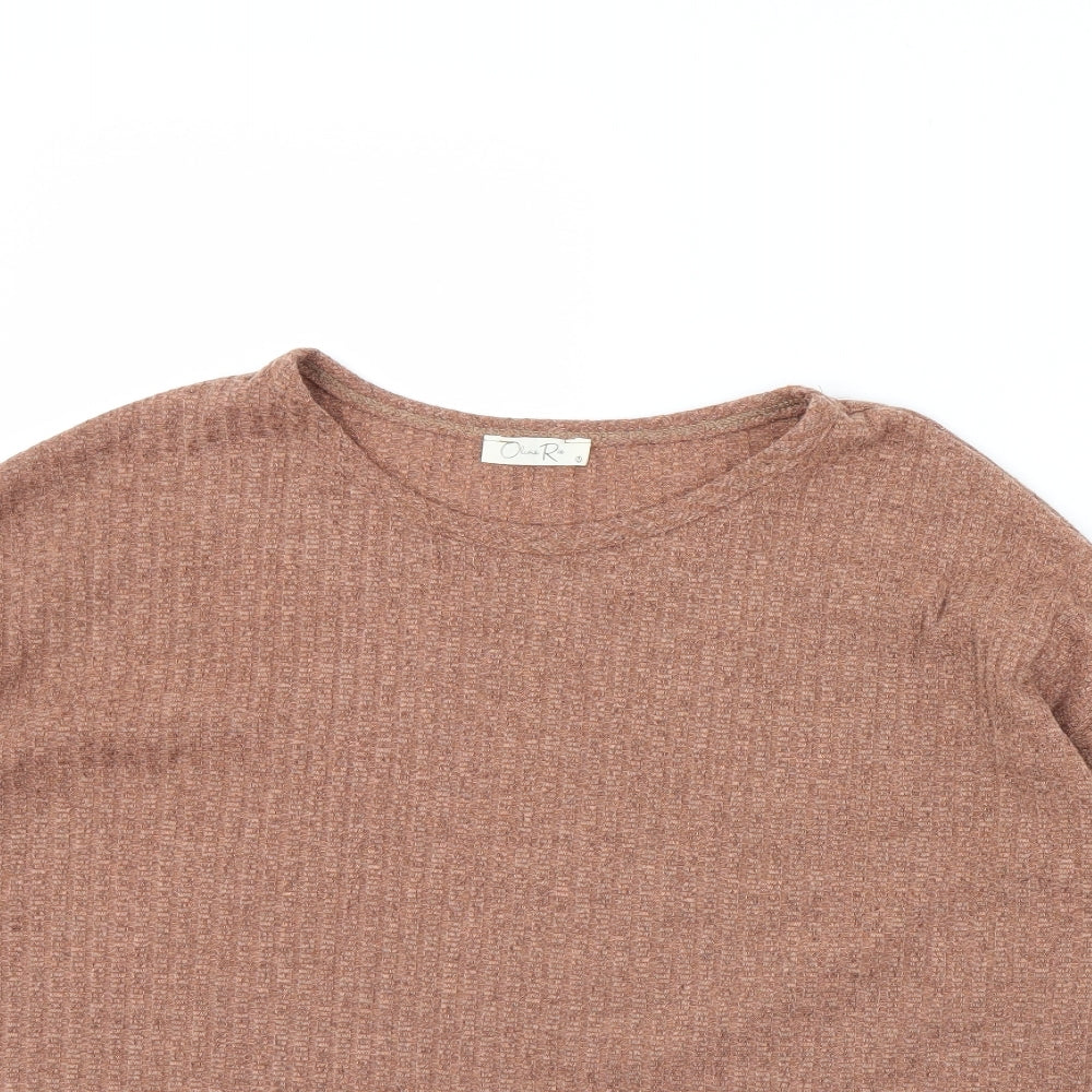 Olivia rae Womens Brown   Cropped Blouse Size M