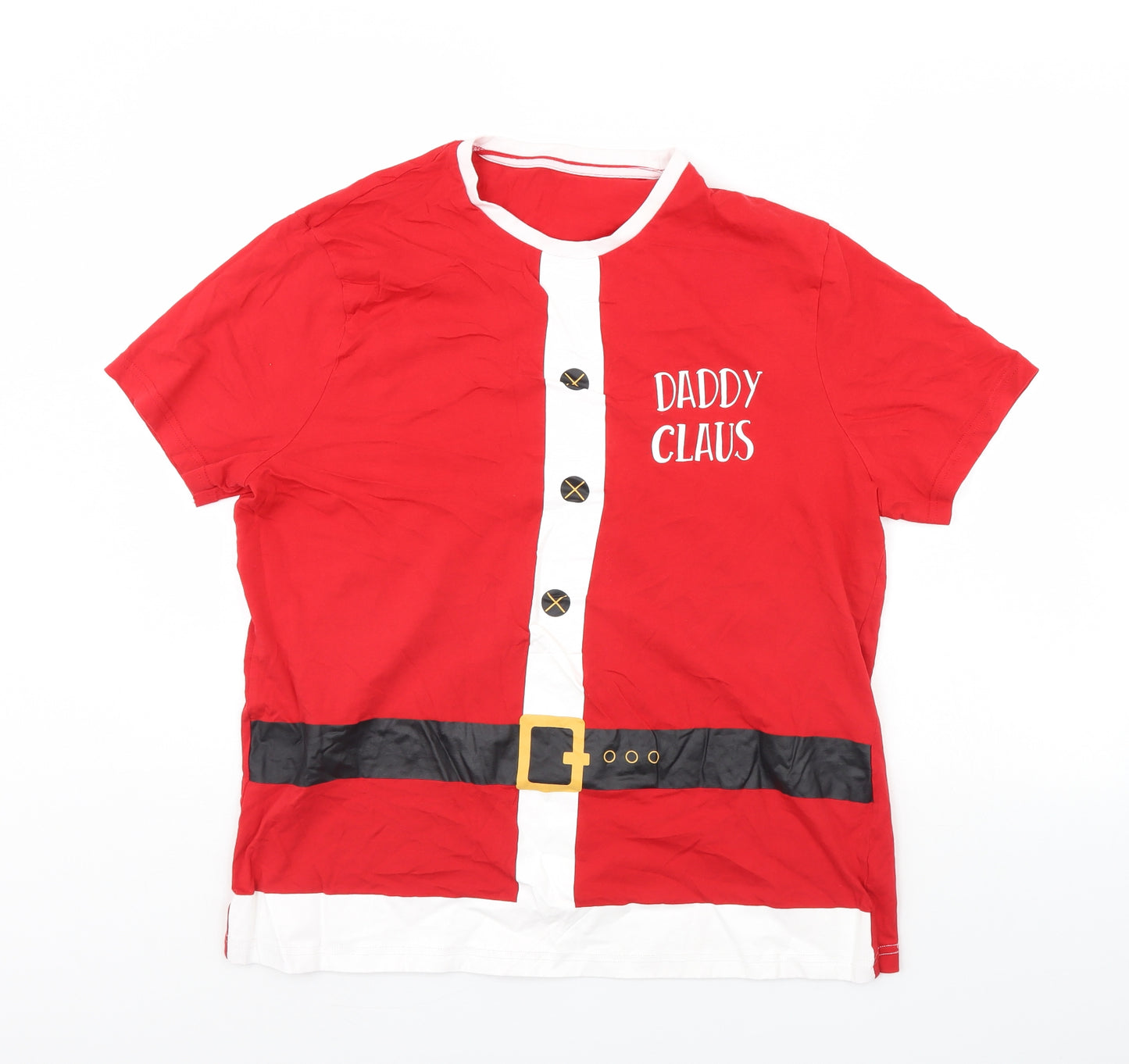 George Mens Red    T-Shirt Size L  - Santa