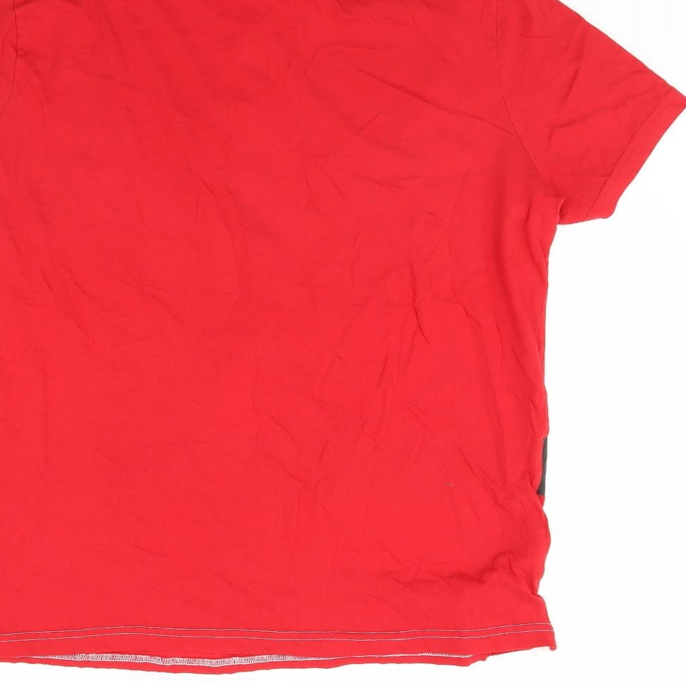 George Mens Red    T-Shirt Size L  - Santa