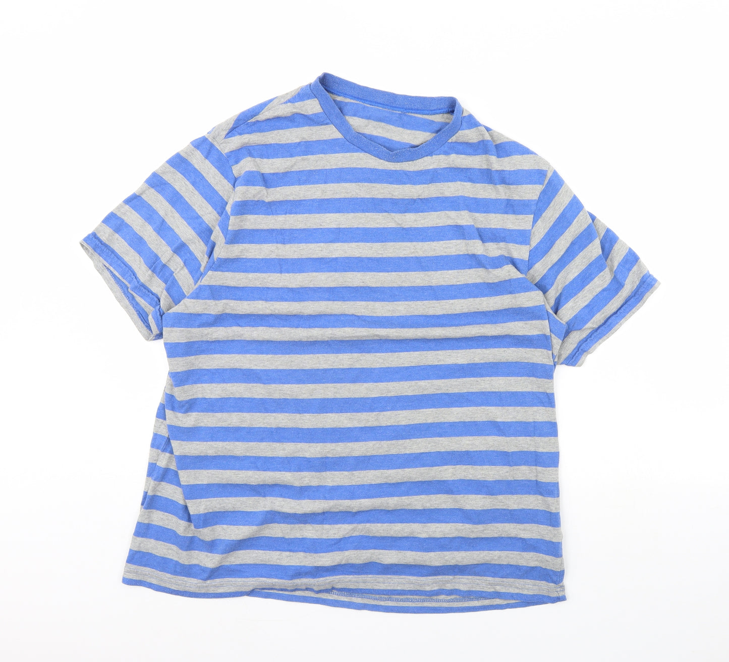 George Mens Blue Striped   T-Shirt Size XL