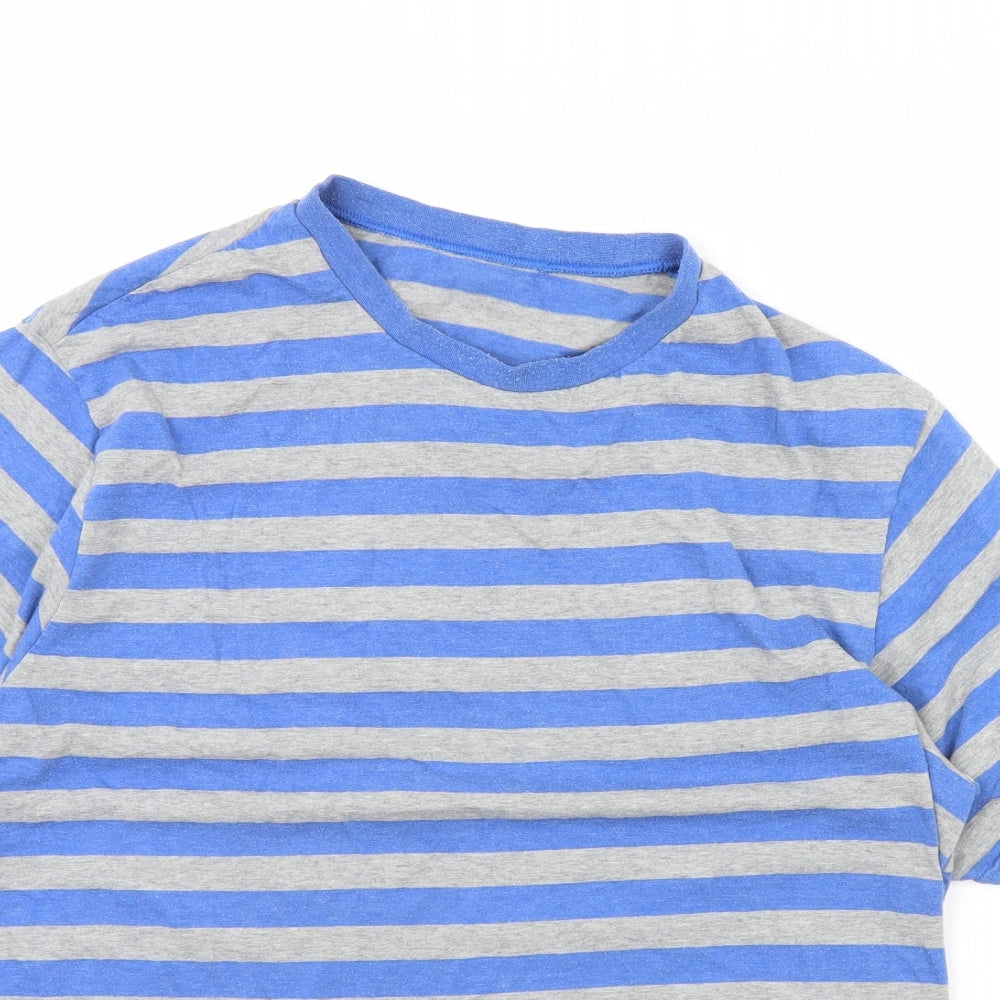 George Mens Blue Striped   T-Shirt Size XL