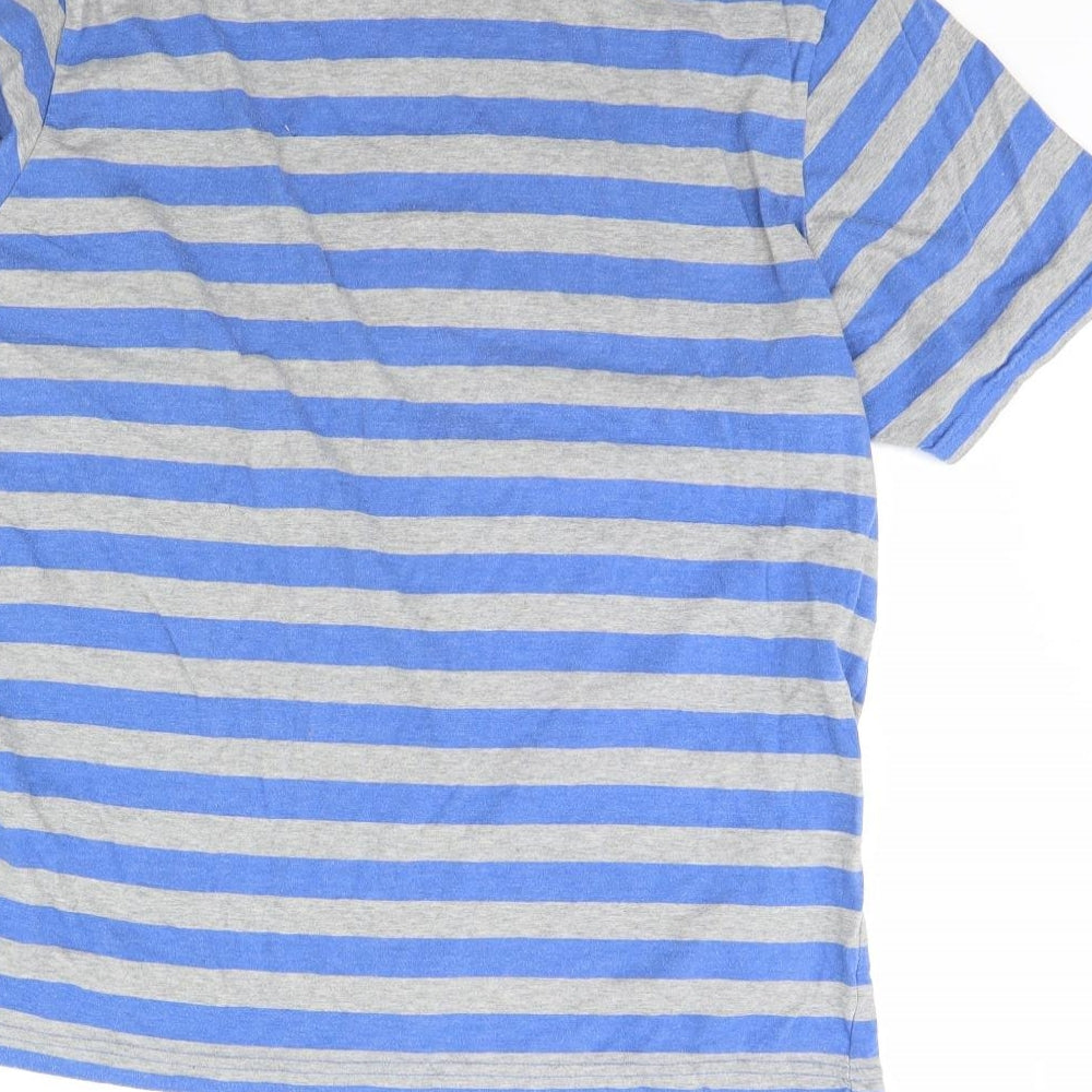George Mens Blue Striped   T-Shirt Size XL