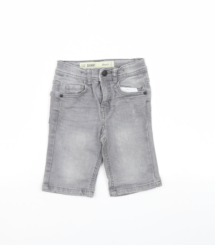 Denim & Co. Boys Grey Denim Chino Shorts Size 5 Years