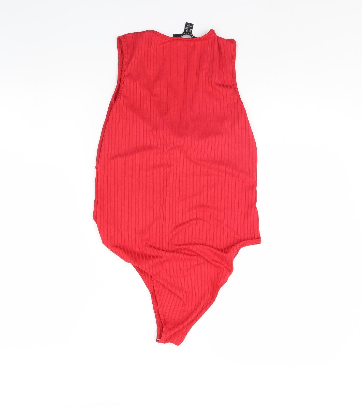 New Look Womens Red   Bodysuit One-Piece Size 10
