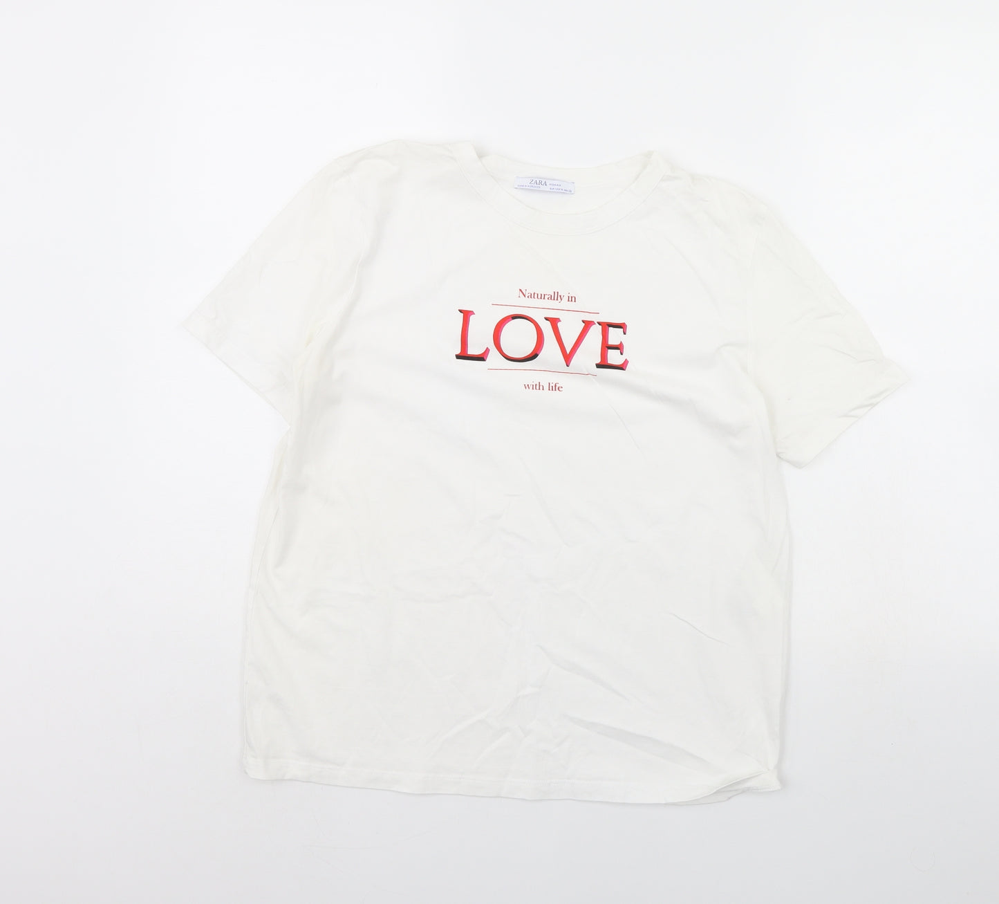 Zara Womens White   Basic T-Shirt Size M