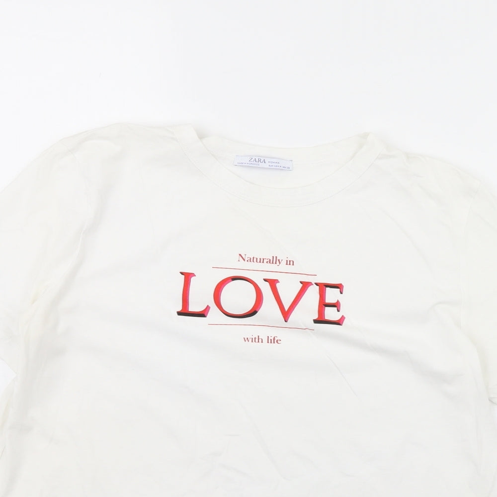 Zara Womens White   Basic T-Shirt Size M