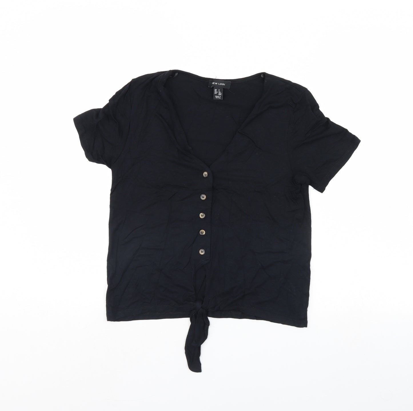 New Look Womens Black   Cropped T-Shirt Size S